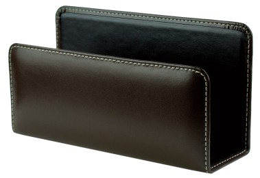 Briefständer CAMBRIDGE Top Grain Rindspaltleder mit heller Kontrastnaht dunkelbraun